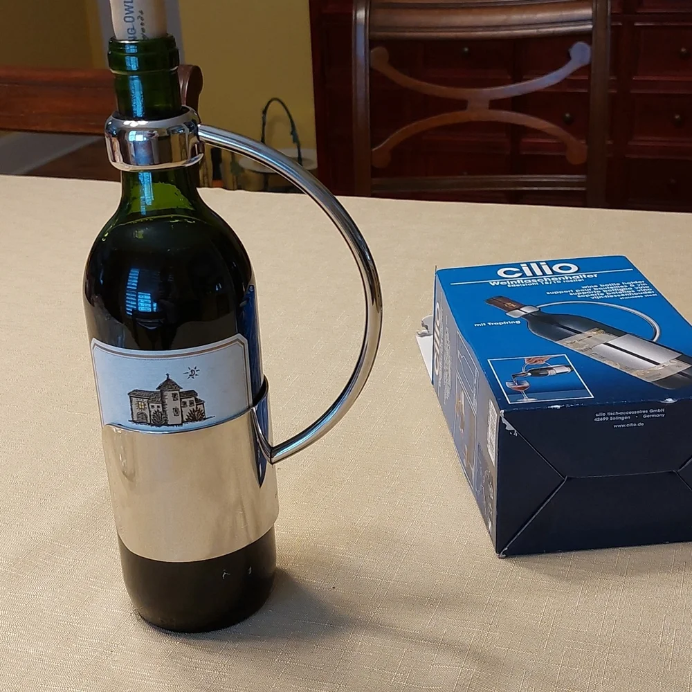 German Steel Cilio Wine Bottle Holder Pourer NEW